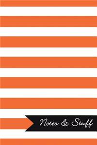 Notes & Stuff - Lined Notebook with Orange Striped Pattern Cover