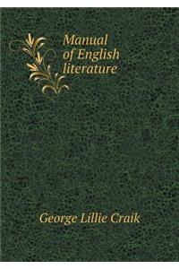 Manual of English literature