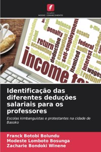 Identificação das diferentes deduções salariais para os professores