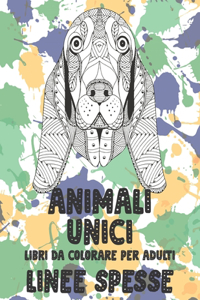 Libri da colorare per adulti - Linee spesse - Animali unici