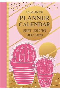 16 Month Planner Calendar Sept 2019 to Dec 2020