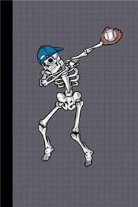 Dabbing Skeleton Baseball Player Journal Notebook