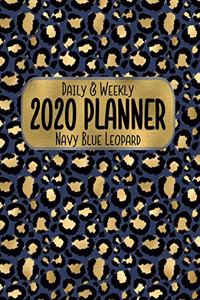 Daily & Weekly 2020 Planner Navy Blue Leopard