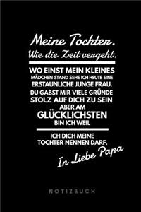 Meine Tochter. Wie die Zeit vergeht. Wo einst mein kleines Mädchen stand sehe ich heute eine erstaunliche Frau. Du gabst mir viele Gründe stolz auf dich zu sein aber am glücklichsten bin ich weil ich dich meine Tochter nennen darf.