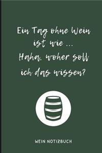 Ein Tag Ohne Wein Ist Wie ... Haha, Woher Soll Ich Das Wissen? Wein Notizbuch