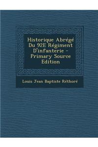 Historique Abrege Du 92e Regiment D'Infanterie