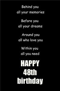 Behind you, all your memories. Before you, all your dreams happy 48th birthday