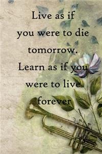 Live as if you were to die tomorrow. Learn as if you were to live forever