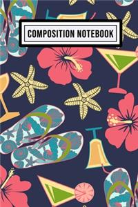 Beach Wide Ruled Composition Notebook