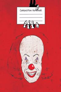 Scary Clown Halloween Wide Ruled Journal