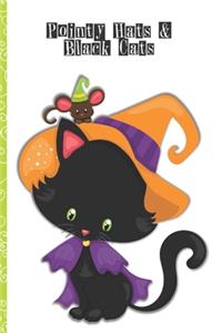 Halloween Lined Journal: Pointy Hats & Black Cats 6 x 9 inch 120 Pages Dot Grid Journal Diary Notebook for Adults and Kids who love Halloween, Harvest and Autumn