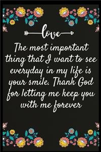 The most important thing that I want to see everyday in my life is your smile