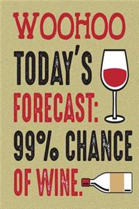 Woohoo Today's Forecast: 99% Chance of Wine: Pocket Planner October 2018 - December 2019 Daily Weekly Monthly Calendar Organizer