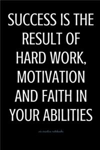 Success is the result of hard work, motivation and faith in your abilities