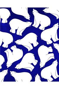 Chalkboard Bullet Dot Grid Journal - Polar Bears (Royal Blue)