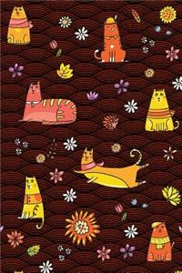 Journal Notebook For Cat Lovers Cute Cats Pattern 5
