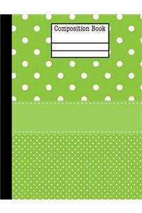 Green Polka Dot Composition Book - 4x4 Quad Ruled