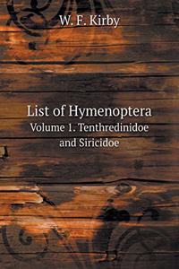 List of Hymenoptera Volume 1. Tenthredinidoe and Siricidoe