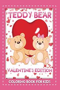teddy bear valentine's edition coloring book for kids