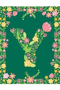 Floral Initial Y Monogram Journal