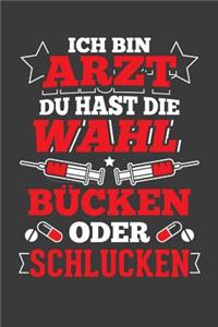 Ich bin Arzt du hast die Wahl bücken oder schlucken