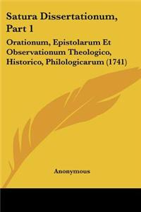 Satura Dissertationum, Part 1