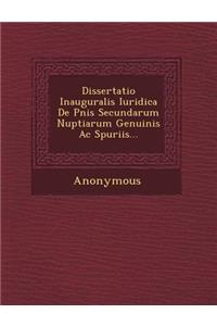 Dissertatio Inauguralis Iuridica de Pnis Secundarum Nuptiarum Genuinis AC Spuriis...