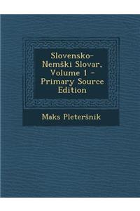 Slovensko-Nem KI Slovar, Volume 1