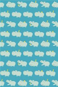 Journal: Baby Hippos (Blue) 6x9 - Lined Journal - Writing Journal with Blank Lined Pages