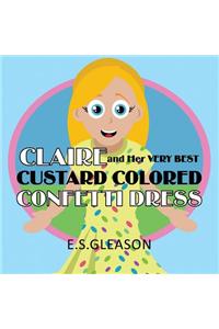 Claire and Her Very Best Custard Colored Confetti Dress