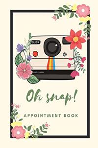 Photographer Appointment book - oh snap cute floral cover size 7X10 205 pages