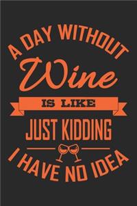 A Day Without Wine Is Like Just Kidding I Have No Idea