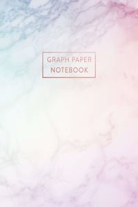 Graph Paper Notebook: Pastel Hue Marble - 8.5 x 11 - 5 x 5 Squares per inch - 100 Quad Ruled Pages - Cute Graph Paper Composition Notebook for Children, Kids, Girls, Teen