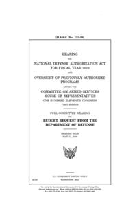 Hearing on National Defense Authorization Act for Fiscal Year 2010 and oversight of previously authorized programs