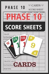 Phase 10 Cards Score Sheets