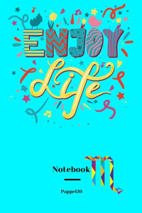Lined Notebook Scorpio Sign Cover Color Aqua 160 pages 6x9-Inches