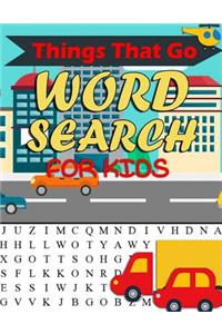 Things That Go Word Search For Kids