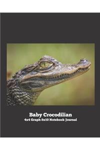 Baby Crocodilian 4x4 Graph 8x10 Notebook Journal