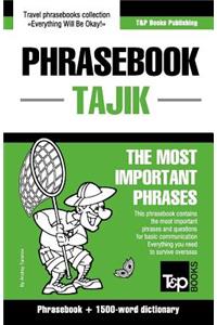 English-Tajik phrasebook and 1500-word dictionary