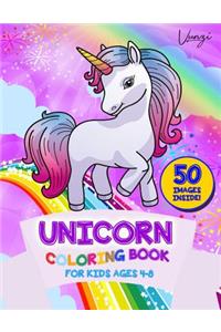 Unicorn Coloring Book for Kids Ages 4-8
