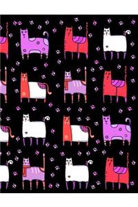 My Big Fat Journal Notebook For Cat Lovers Funny Cats Wearing Socks Pattern 9