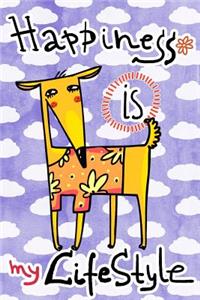 Journal Notebook For Dog Lovers, Happiness Is My Lifestyle Orange Dog 3