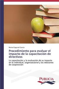 Procedimiento para evaluar el impacto de la capacitación de directivos
