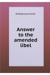 Answer to the Amended Libel