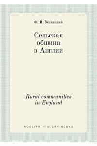 Rural communities in England