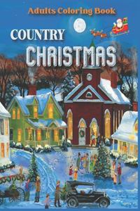 Country Christmas Adults Coloring Book