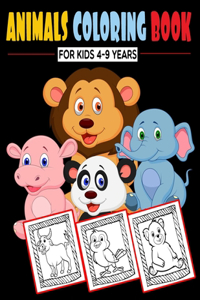 Animals Coloring Book For Kids 4-9 Years