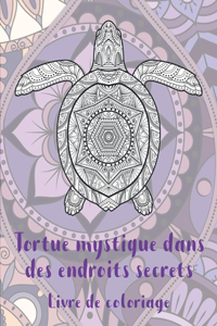 Tortue mystique dans des endroits secrets - Livre de coloriage