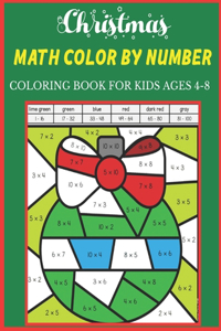 Christmas Math Color By Number Coloring Book For Kids Ages 4-8