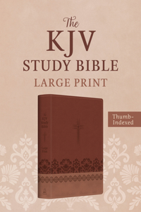 KJV Study Bible, Large Print (Indexed) [Rose & Chestnut Cross]